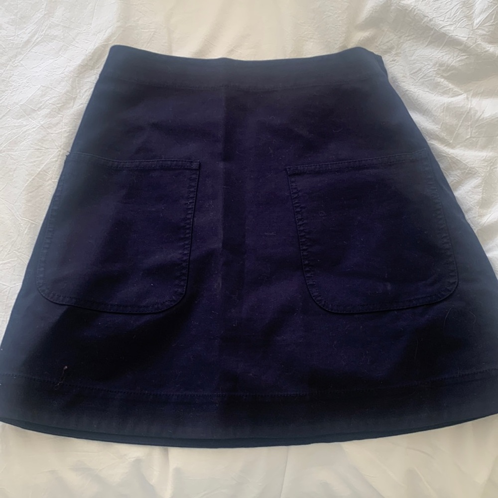 COS A-line navy skirt